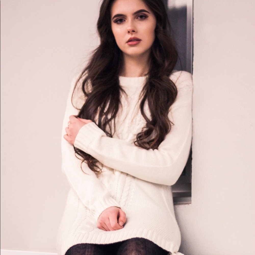 White sweater Dress
